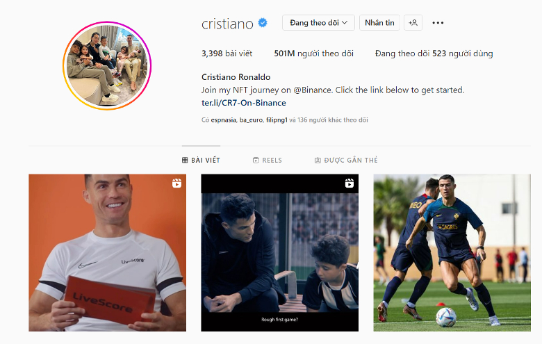 Ronaldo lập kỷ lục nửa tỷ người theo dõi trên mạng xã hội - Ảnh 1
