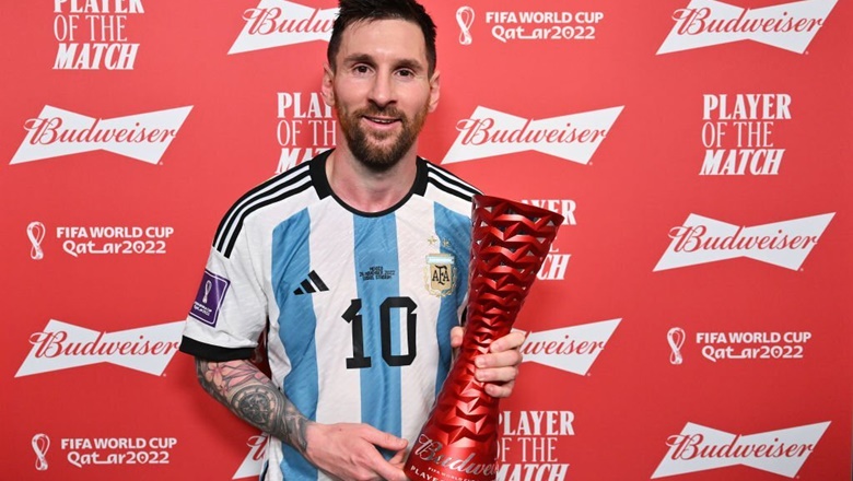 Messi lần thứ 3 giành giải cầu thủ xuất sắc nhất trận tại World Cup 2022 - Ảnh 1